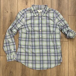 Vineyard Vines NWOT Poplin Plaid 1/2 Button-Up Shirt - Roll Tab Long sleeves 6